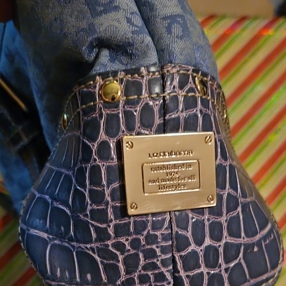 Chic Blue Patterned Shoulder Bag - image 2